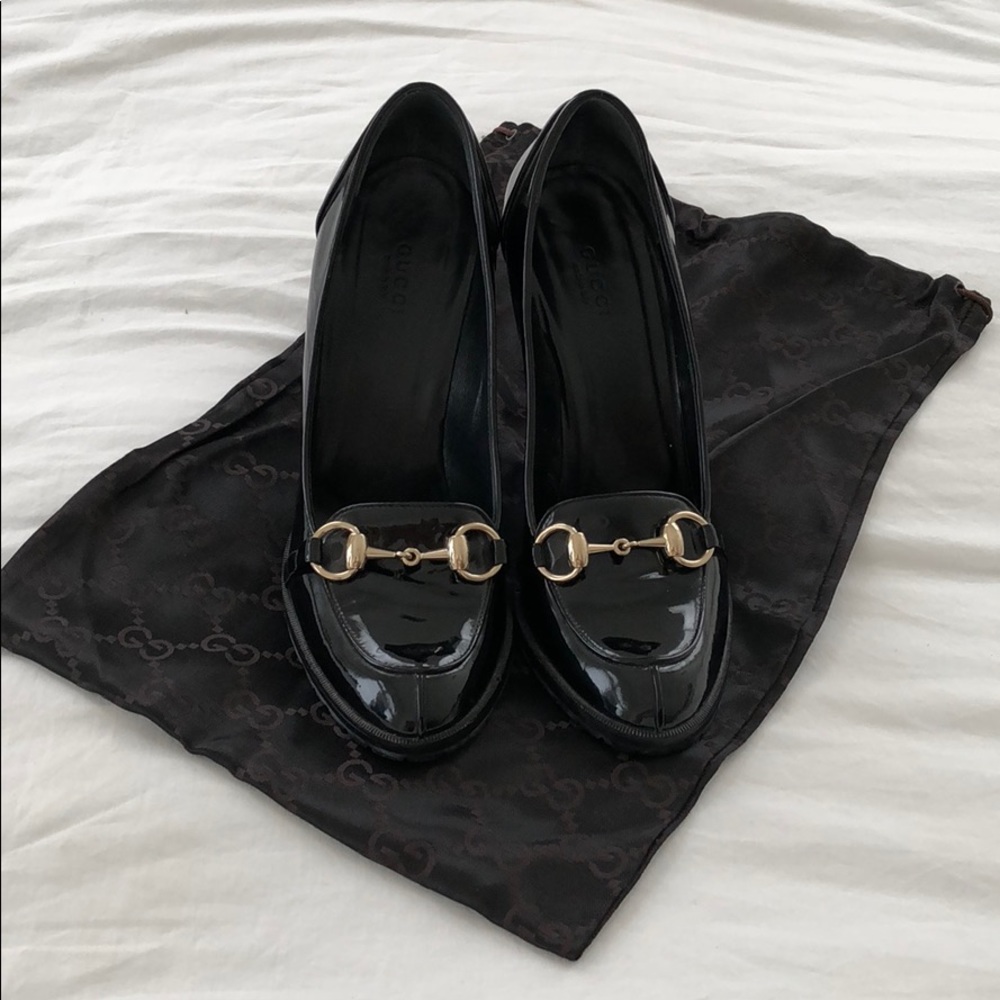 Gucci Black Patent Heels